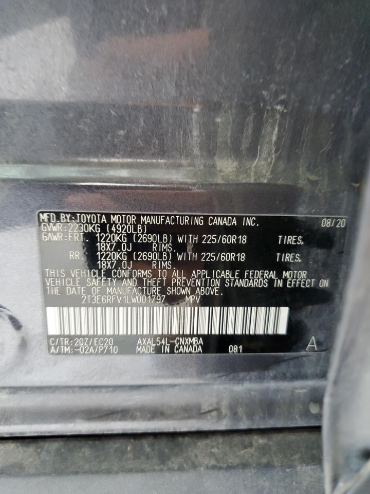 2020 Toyota Rav4 Xse VIN: 2T3E6RFV1LW001797 Lot: 71456485