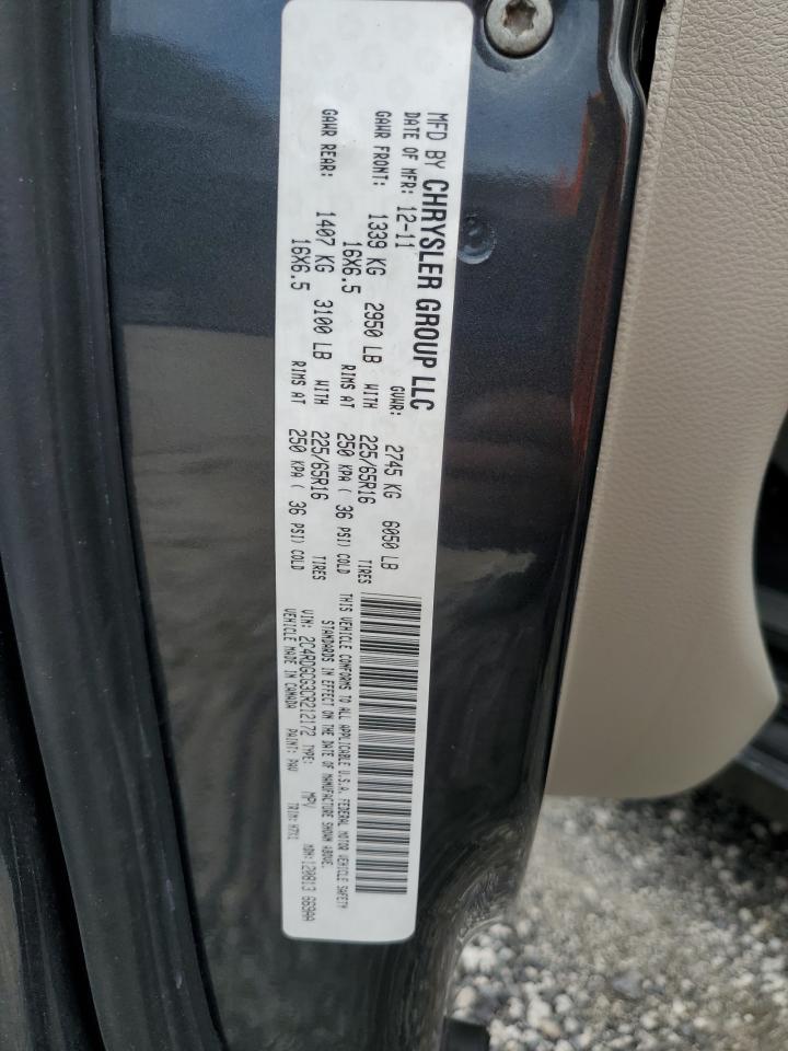 2012 Dodge Grand Caravan Sxt VIN: 2C4RDGCG3CR212172 Lot: 80284925