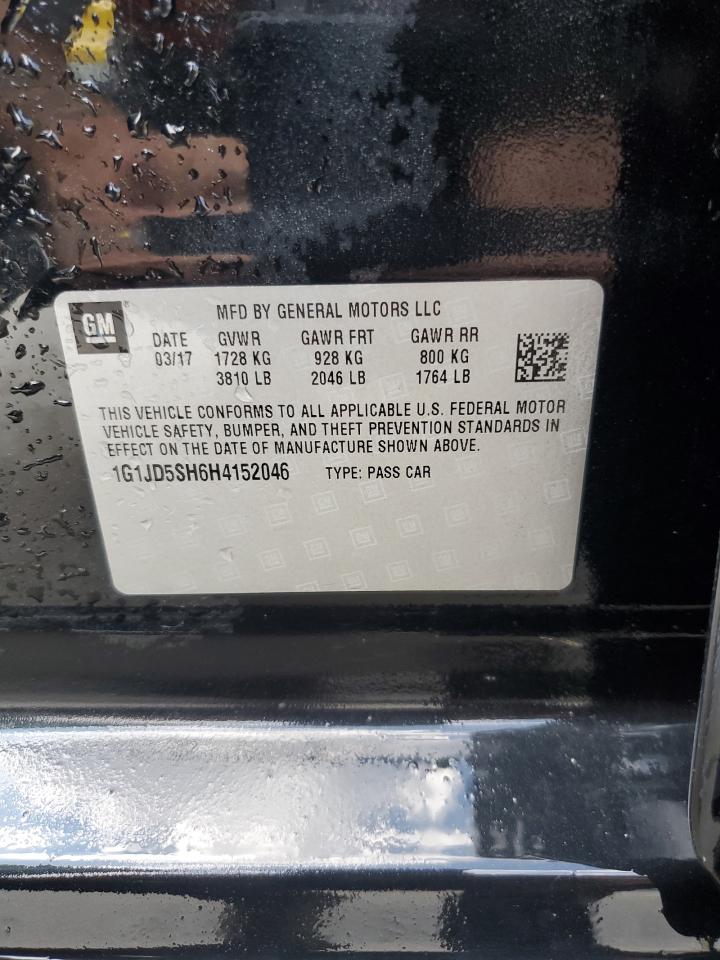 2017 Chevrolet Sonic Lt VIN: 1G1JD5SH6H4152046 Lot: 80993675