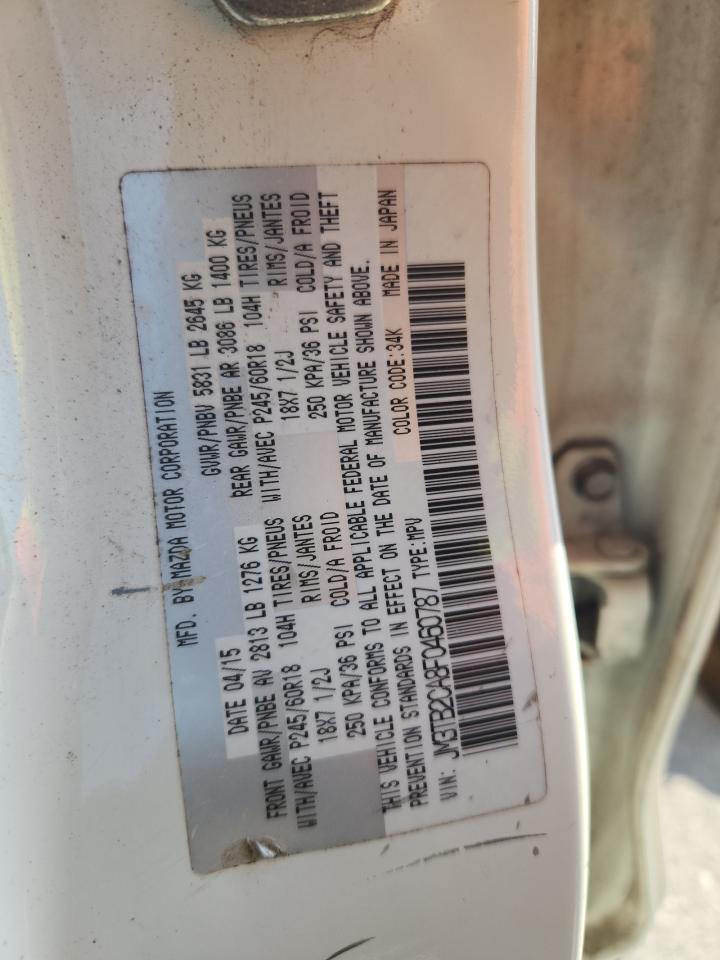 2015 Mazda Cx-9 Touring VIN: JM3TB2CA8F0460787 Lot: 71875475