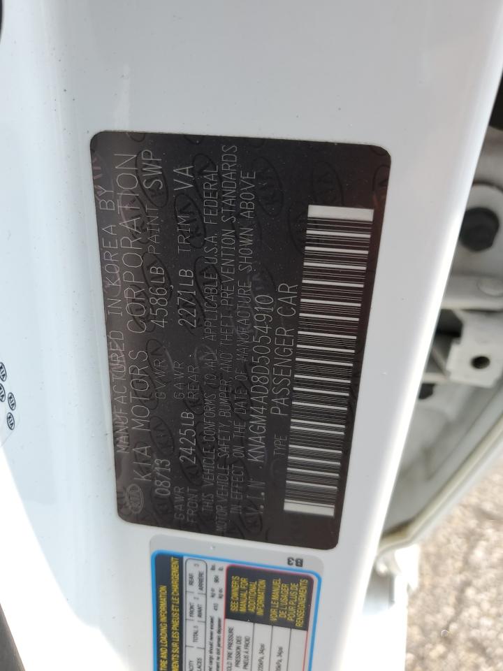 2013 Kia Optima Hybrid VIN: KNAGM4AD8D5054910 Lot: 71781505