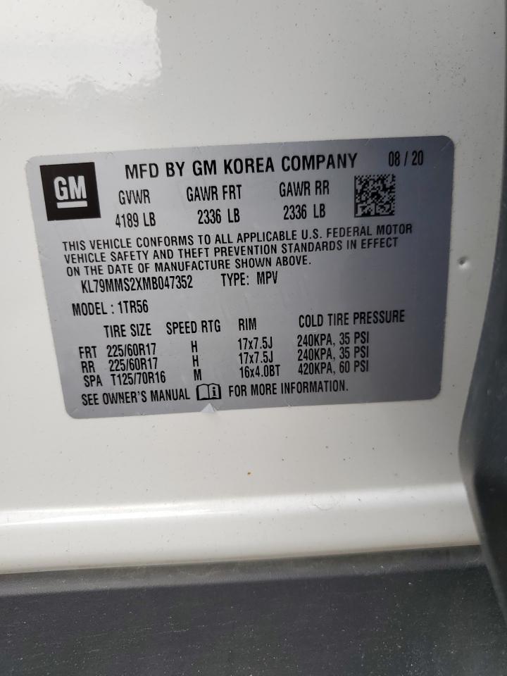 2021 Chevrolet Trailblazer Ls VIN: KL79MMS2XMB047352 Lot: 83796345