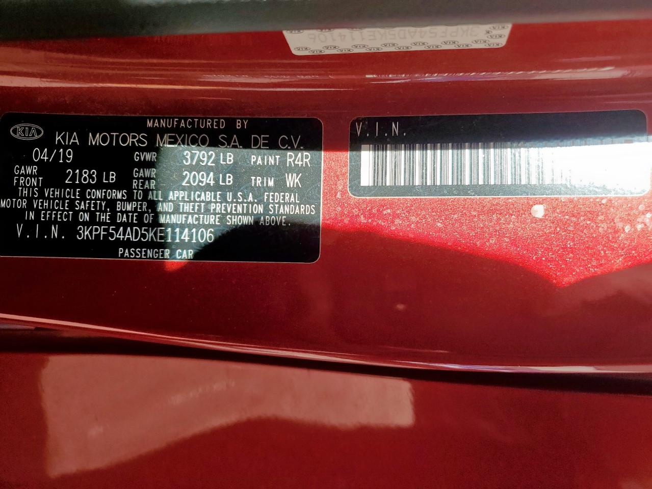 2019 Kia Forte Ex VIN: 3KPF54AD5KE114106 Lot: 80877545