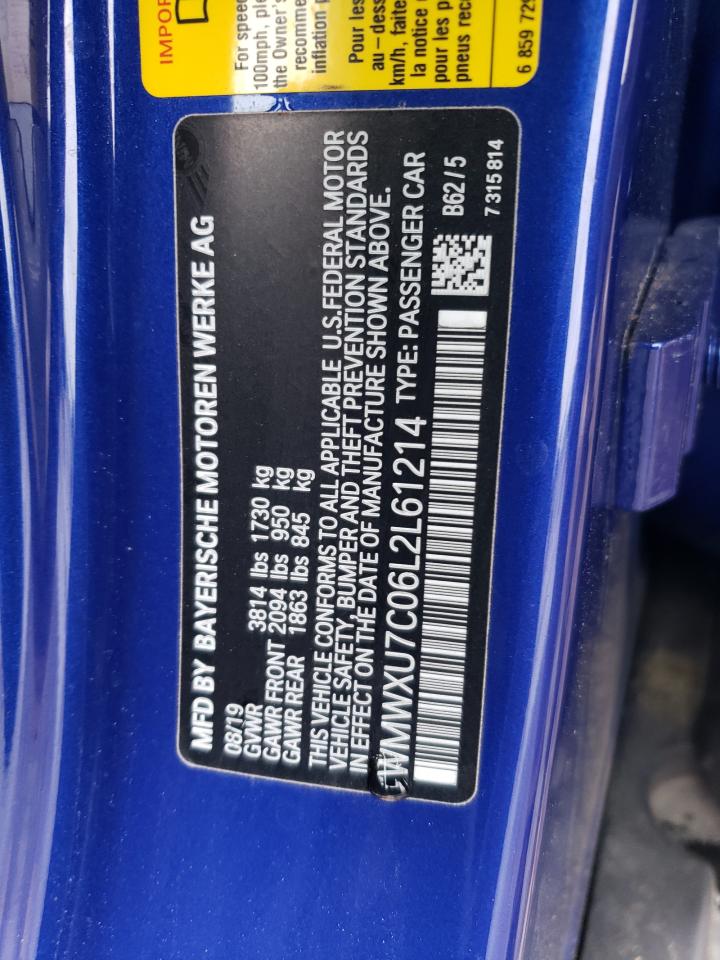 2020 Mini Cooper VIN: WMWXU7C06L2L61214 Lot: 80172395