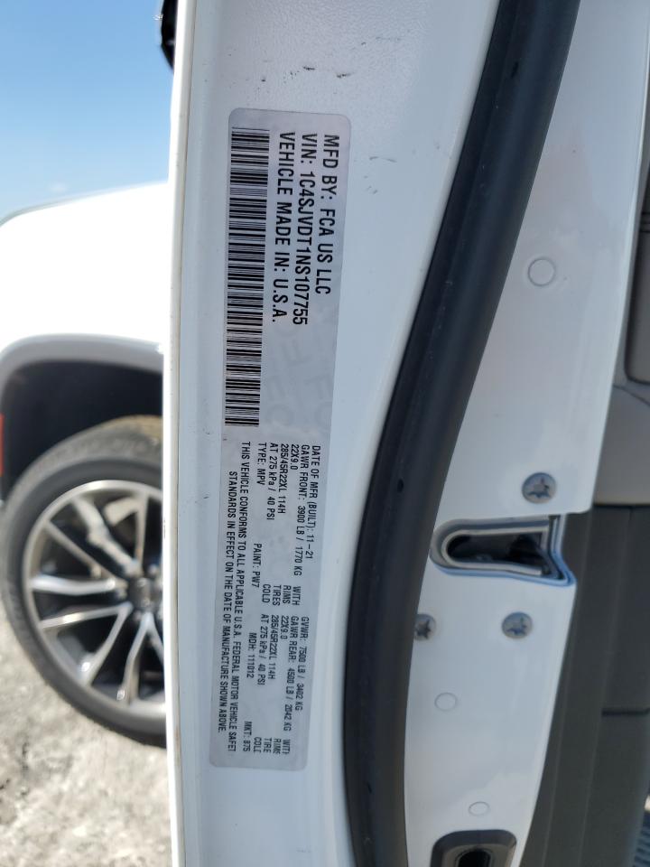 2022 Jeep Wagoneer Series Iii VIN: 1C4SJVDT1NS107755 Lot: 84618635