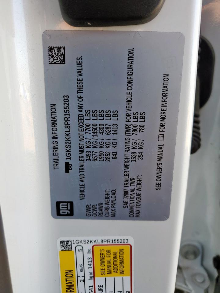2023 GMC Yukon Xl Denali Ultimate VIN: 1GKS2KKL8PR155203 Lot: 71282145