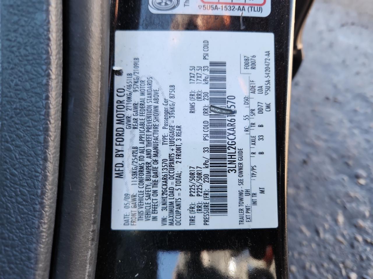 2010 Lincoln Mkz VIN: 3LNHL2GCXAR613570 Lot: 81578005