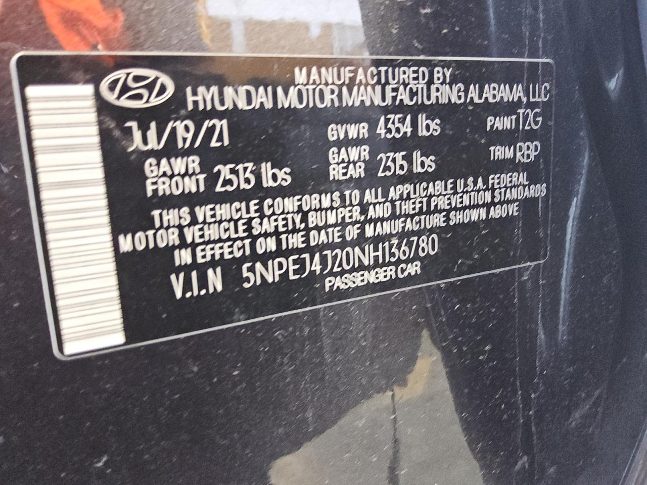 2022 Hyundai Sonata Sel Plus VIN: 5NPEJ4J20NH136780 Lot: 83971125
