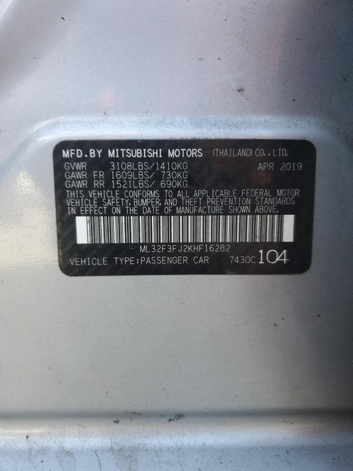 2019 Mitsubishi Mirage G4 Es VIN: ML32F3FJ2KHF16282 Lot: 81347985