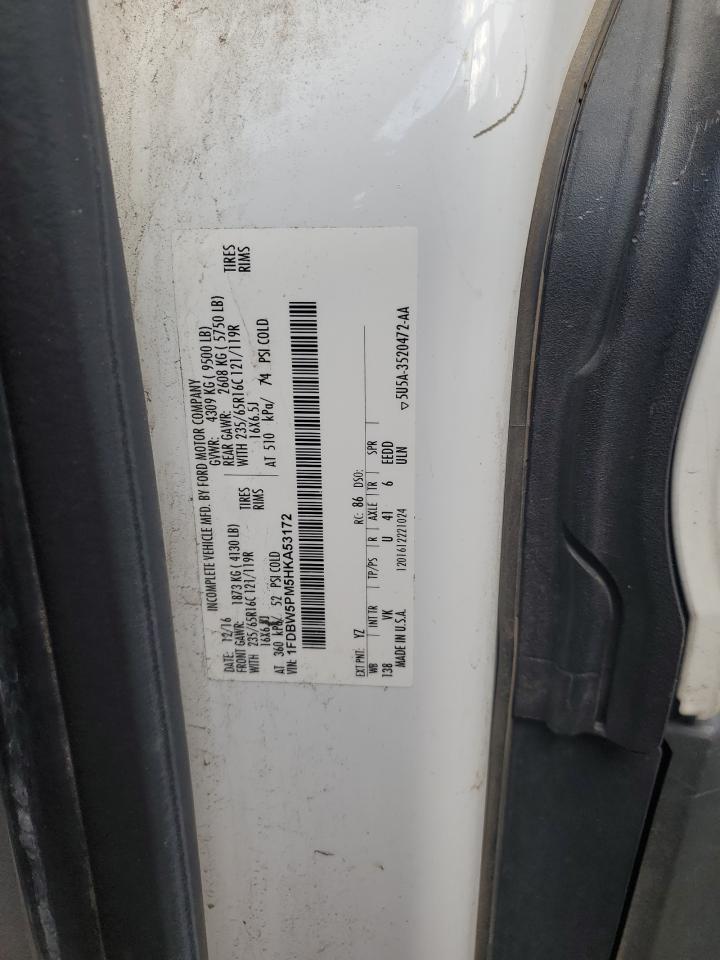 2017 Ford Transit T-350 VIN: 1FDBW5PM5HKA53172 Lot: 70468015