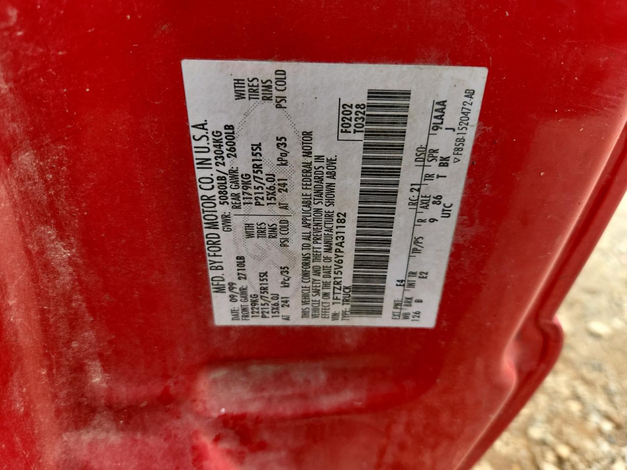 2000 Ford Ranger Super Cab VIN: 1FTZR15V6YPA31182 Lot: 82082355