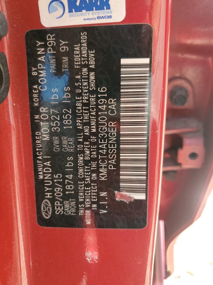 2016 Hyundai Accent Se VIN: KMHCT4AE3GU014916 Lot: 81346035