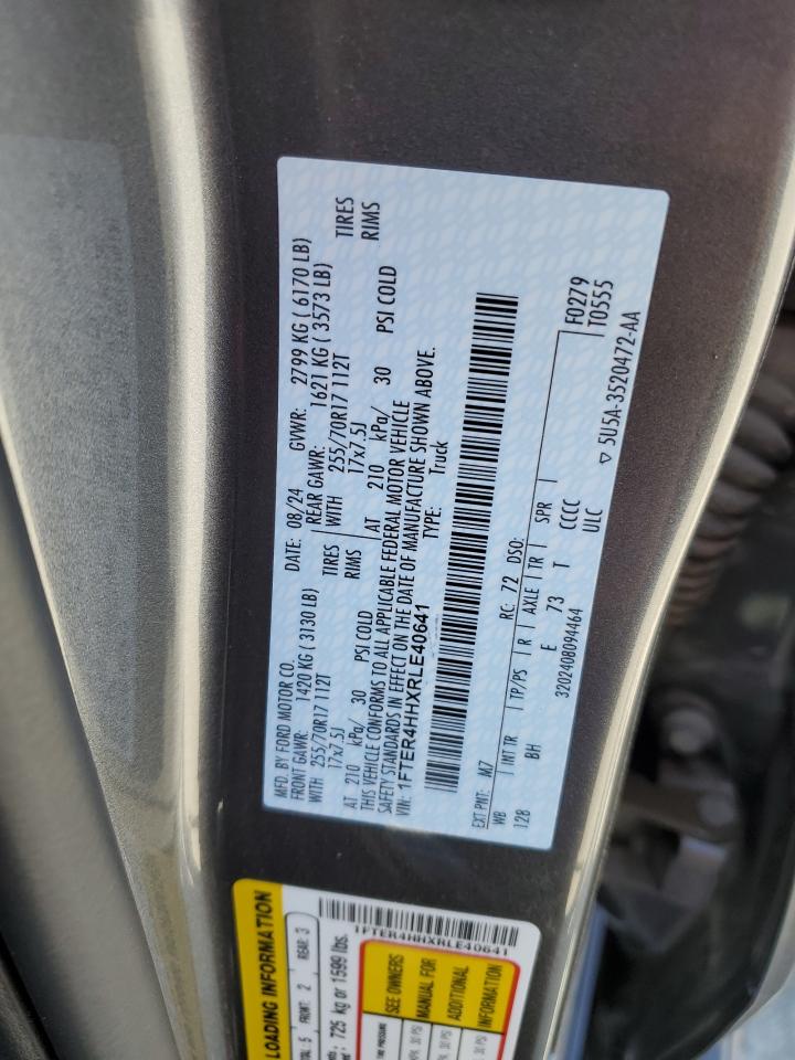 2024 Ford Ranger Xlt VIN: 1FTER4HHXRLE40641 Lot: 71020755