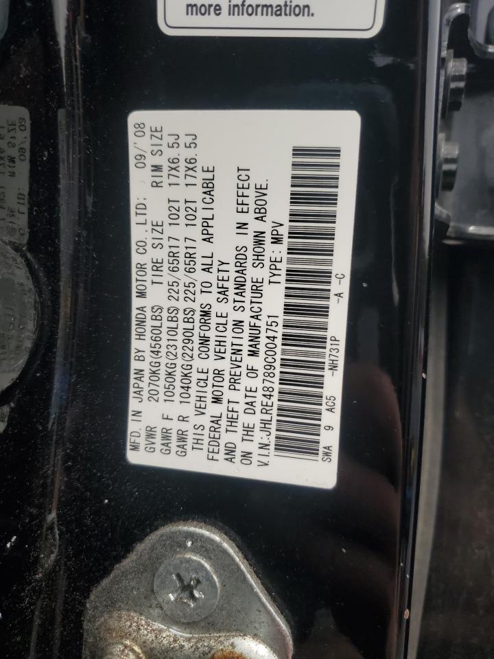 2009 Honda Cr-V Exl VIN: JHLRE48789C004751 Lot: 84165315