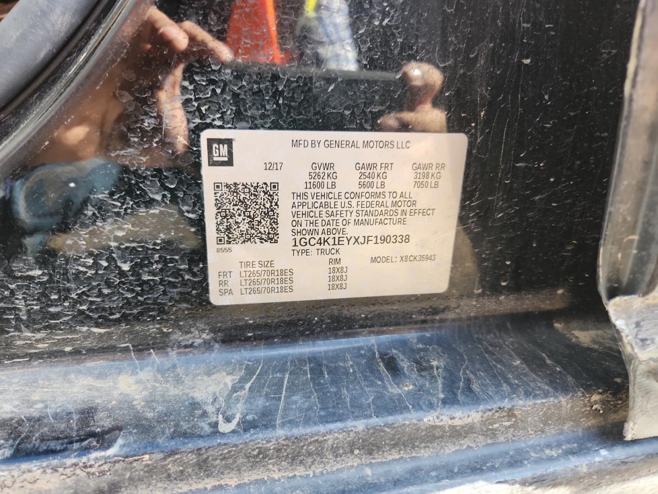 2018 Chevrolet Silverado K3500 High Country VIN: 1GC4K1EYXJF190338 Lot: 80923665