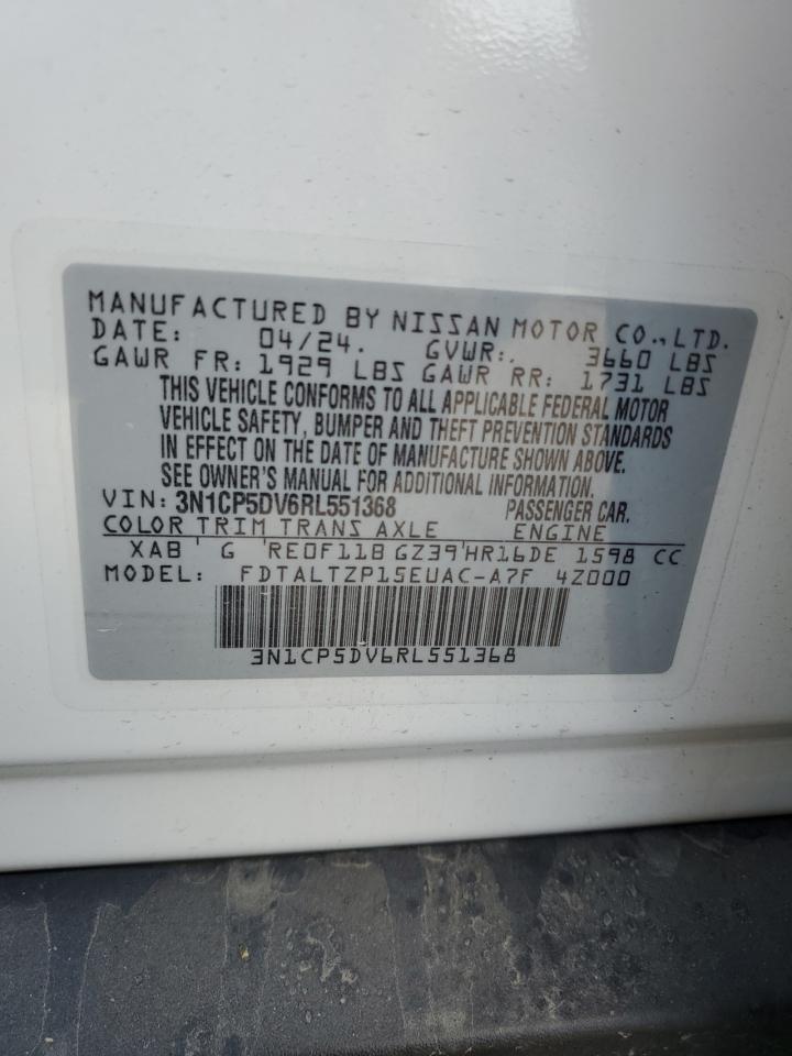 2024 Nissan Kicks Sr VIN: 3N1CP5DV6RL551368 Lot: 81853765