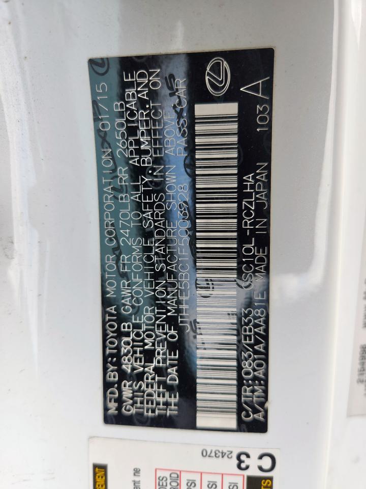 2015 Lexus Rc 350 VIN: JTHHE5BC1F5003928 Lot: 81609875