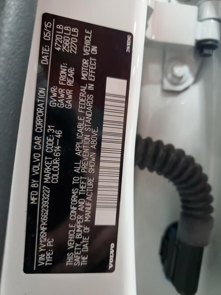 2016 Volvo S60 Premier VIN: YV126MFK6G2393227 Lot: 84701005