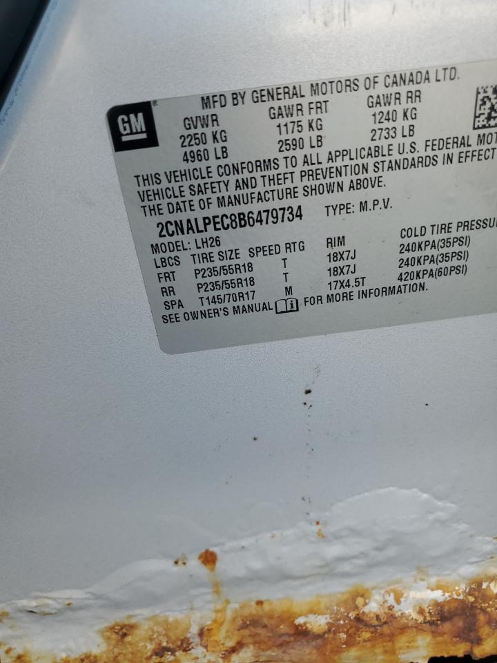 2011 Chevrolet Equinox Lt VIN: 2CNALPEC8B6479734 Lot: 80392095