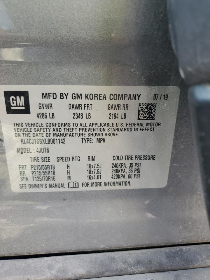 2020 Buick Encore Sport Touring VIN: KL4CJ1SBXLB001142 Lot: 80542625