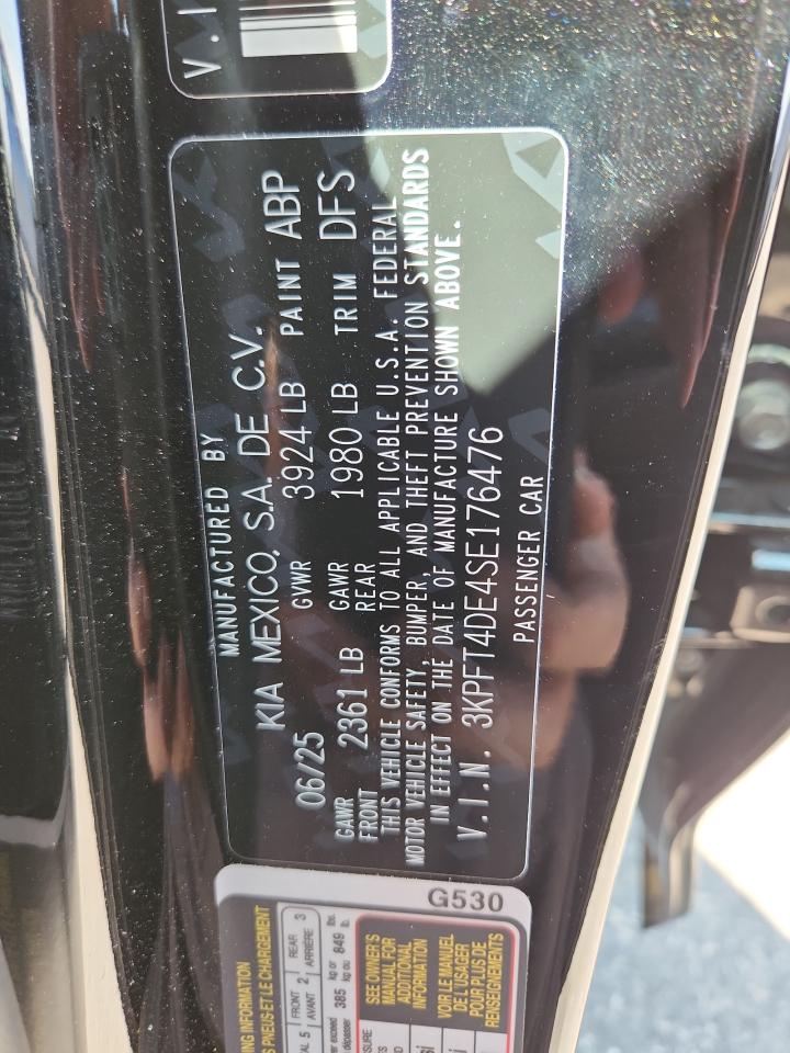 2025 Kia K4 Lx VIN: 3KPFT4DE4SE176476 Lot: 81804585
