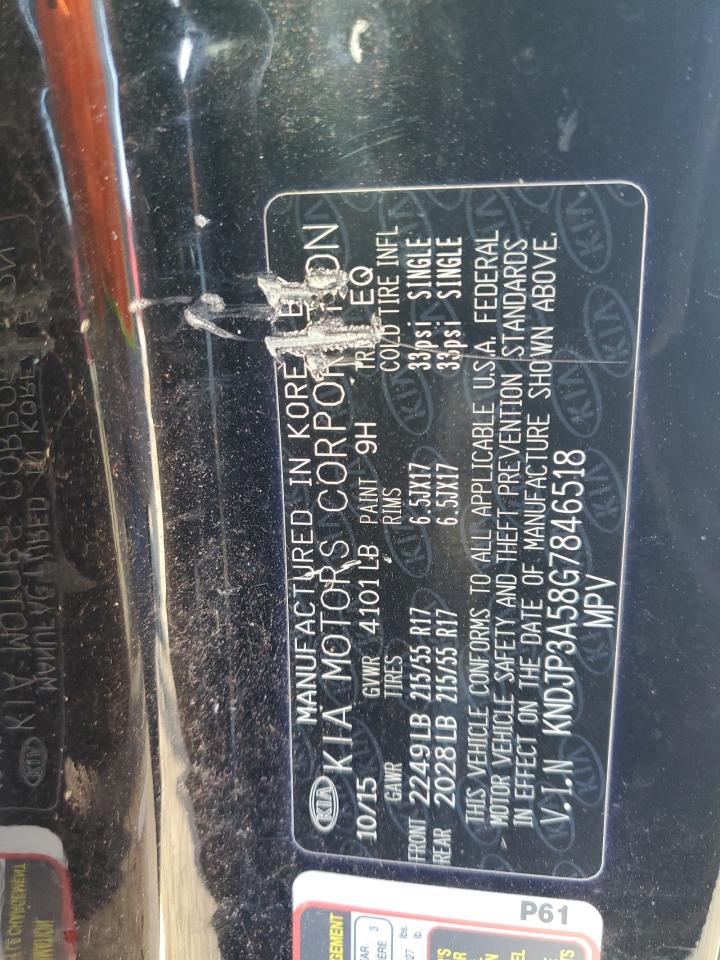 2016 Kia Soul + VIN: KNDJP3A58G7846518 Lot: 84209135