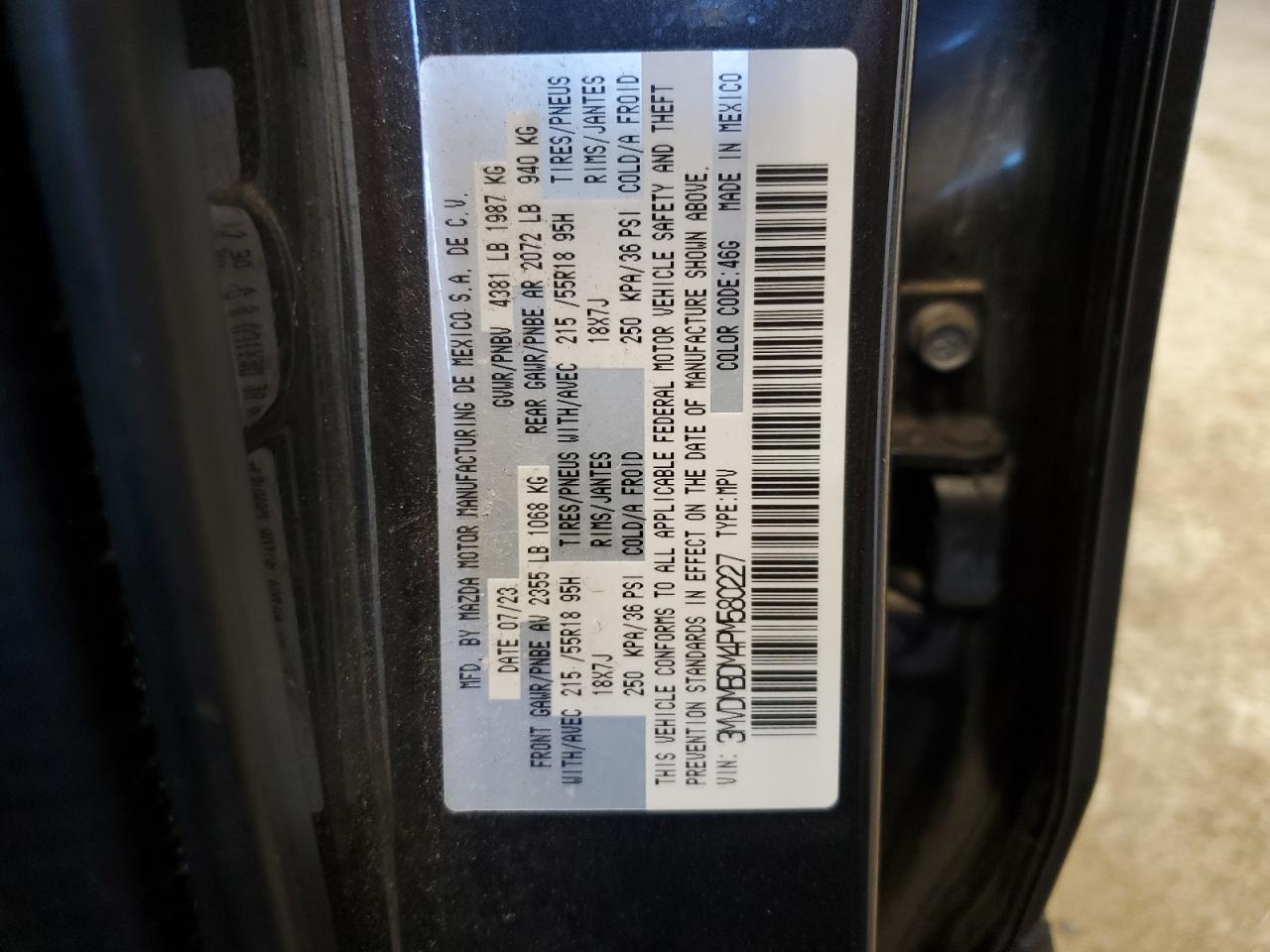 2023 Mazda Cx-30 Premium VIN: 3MVDMBDM4PM580227 Lot: 71782545