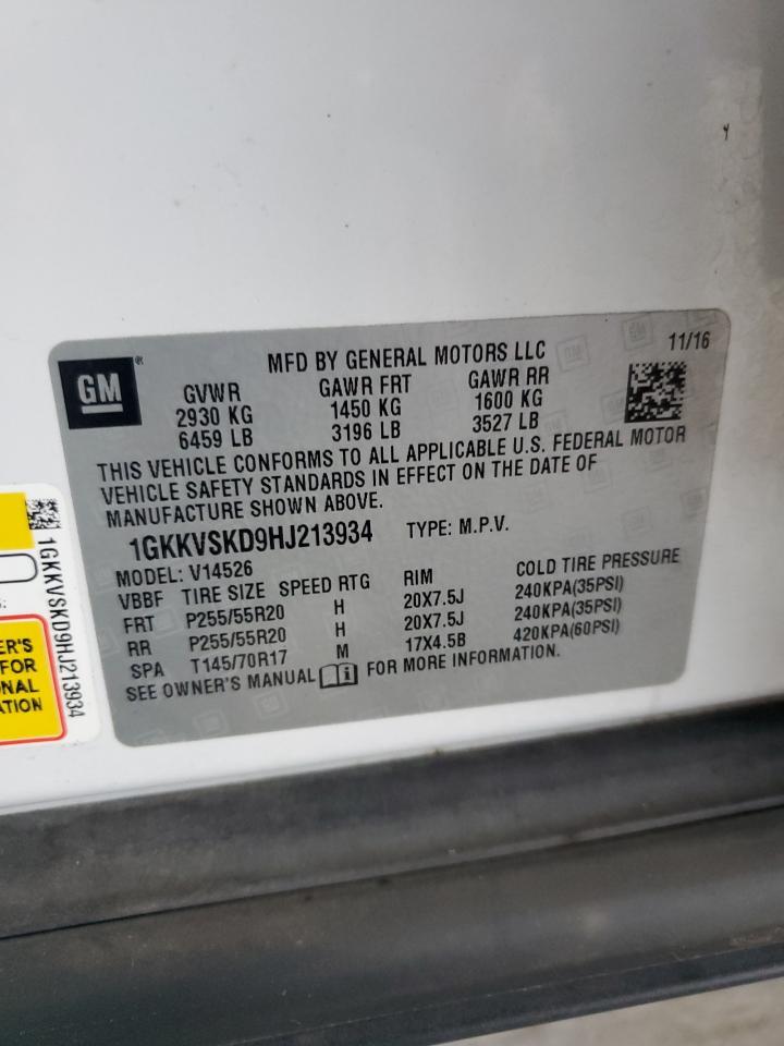 2017 GMC Acadia Limited Slt-2 VIN: 1GKKVSKD9HJ213934 Lot: 81898735