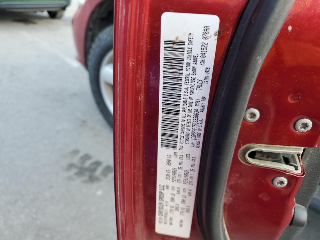 2014 Ram 1500 St VIN: 1C6RR7FT5ES338634 Lot: 80265585