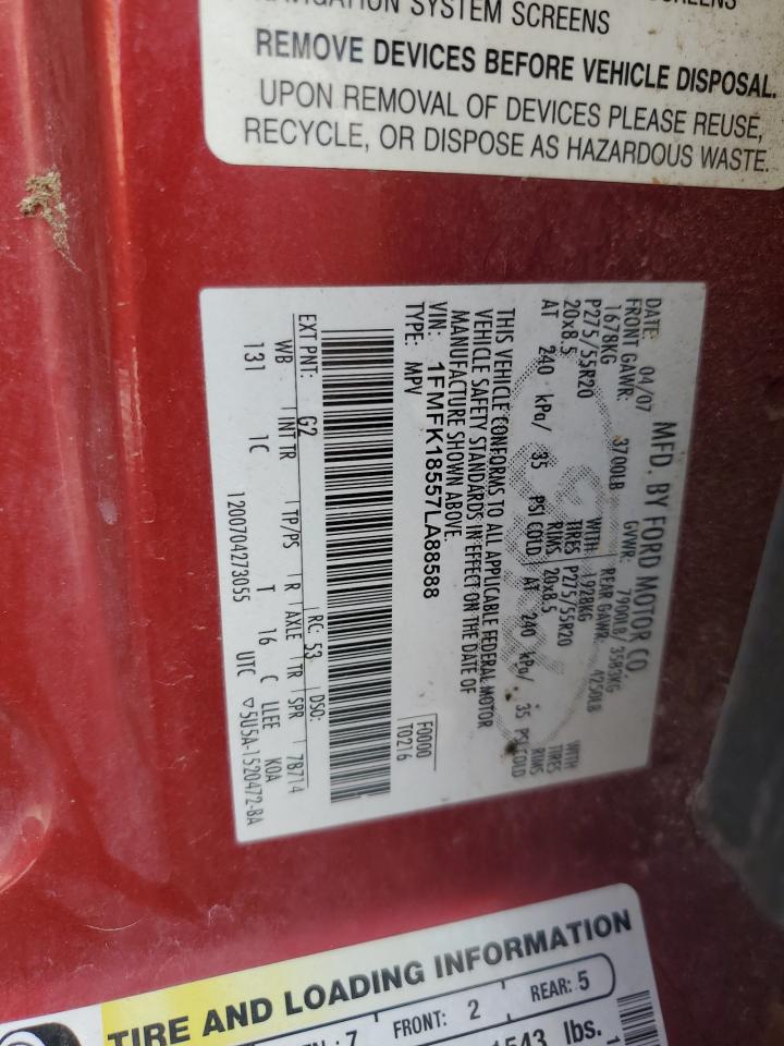 2007 Ford Expedition El Eddie Bauer VIN: 1FMFK18557LA88588 Lot: 81276405