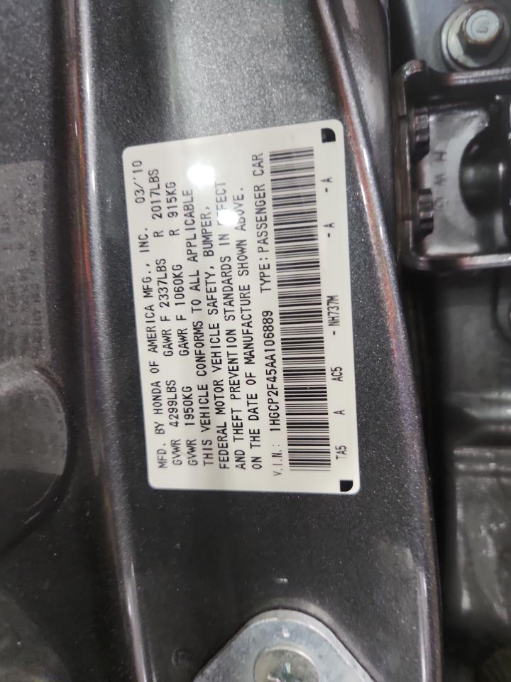 2010 Honda Accord Lxp VIN: 1HGCP2F45AA106889 Lot: 80745085