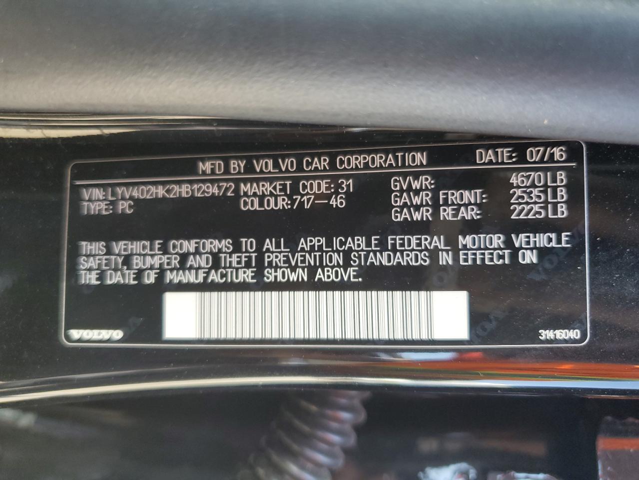 2017 Volvo S60 Premier VIN: LYV402HK2HB129472 Lot: 68444385