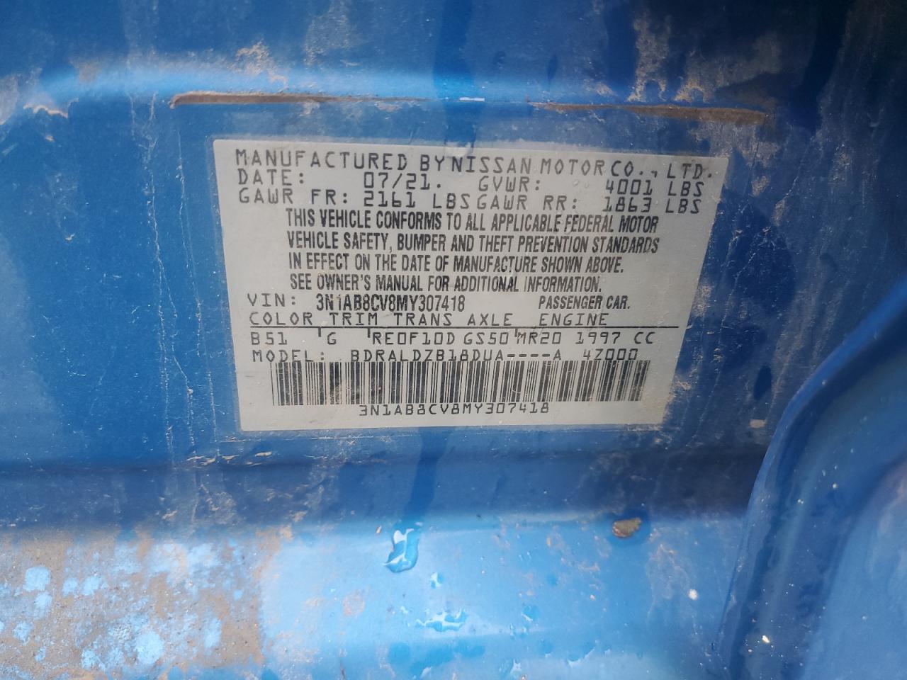 2021 Nissan Sentra Sv VIN: 3N1AB8CV8MY307418 Lot: 82154295
