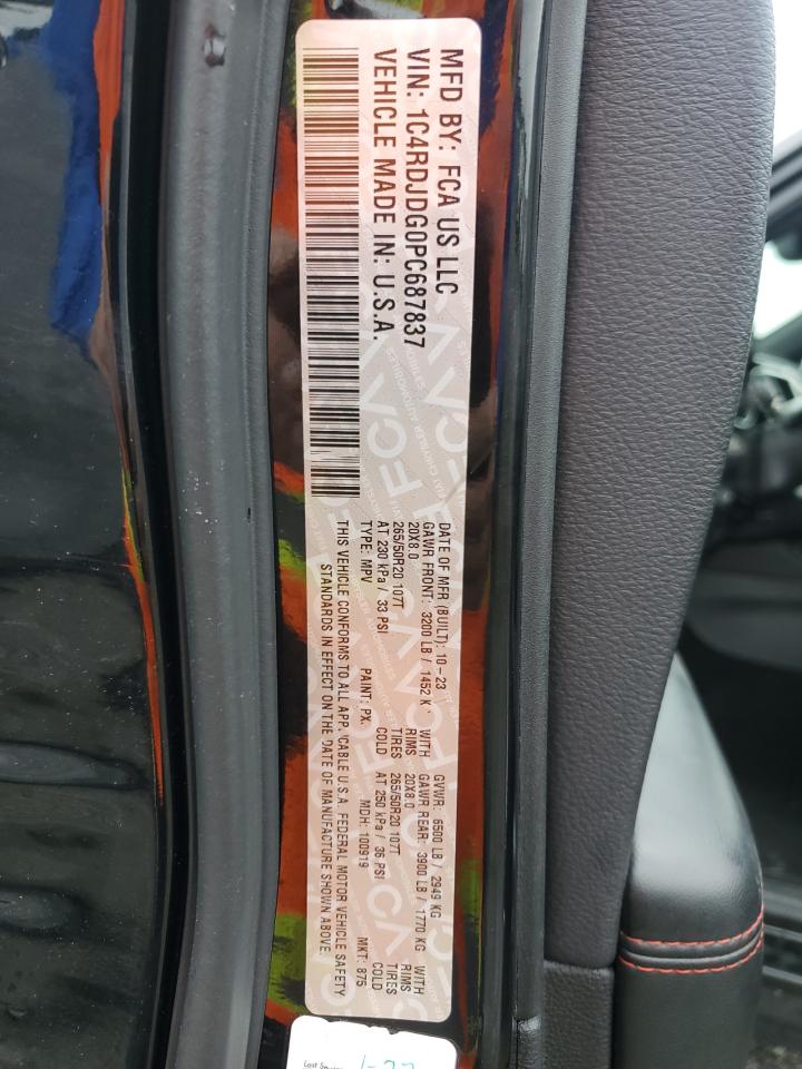 2023 Dodge Durango Gt VIN: 1C4RDJDG0PC687837 Lot: 81820135