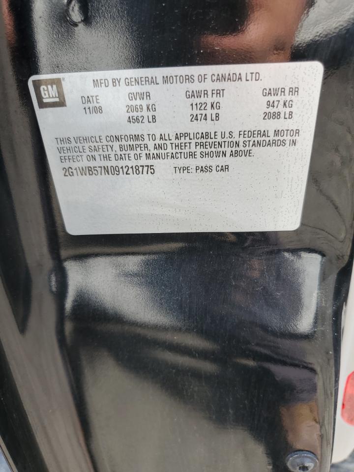 2009 Chevrolet Impala Ls VIN: 2G1WB57N091218775 Lot: 82143105