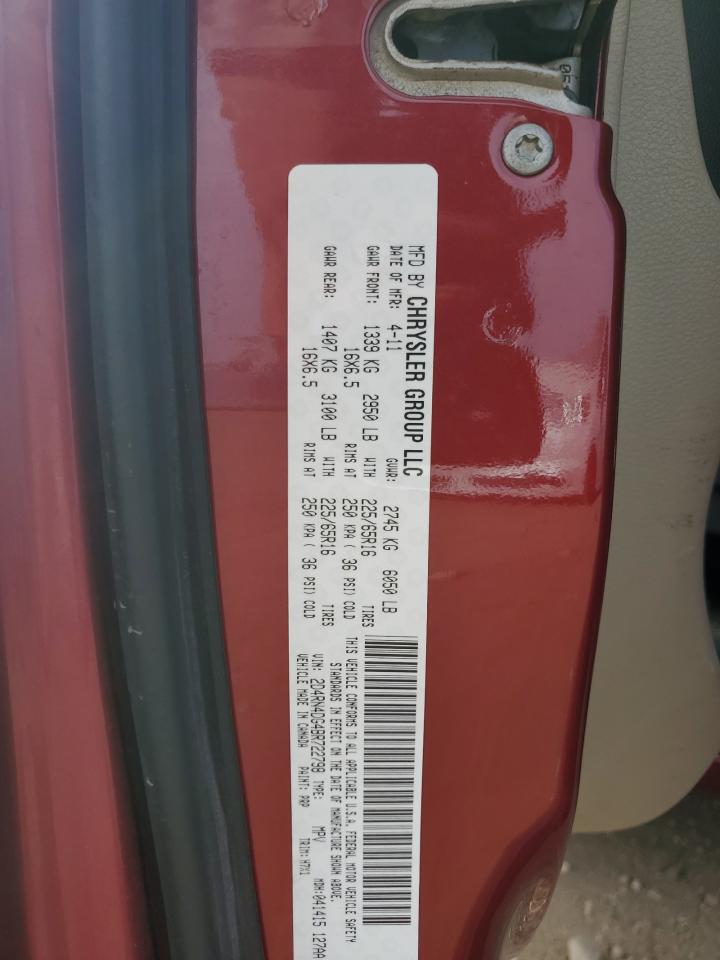 2011 Dodge Grand Caravan Express VIN: 2D4RN4DG4BR722798 Lot: 71501205