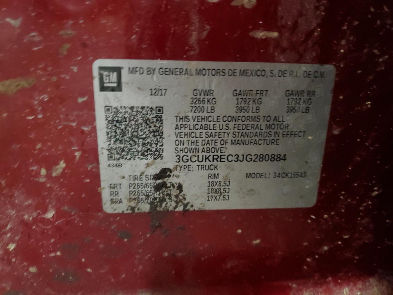 2018 Chevrolet Silverado K1500 Lt VIN: 3GCUKREC3JG280884 Lot: 68926045