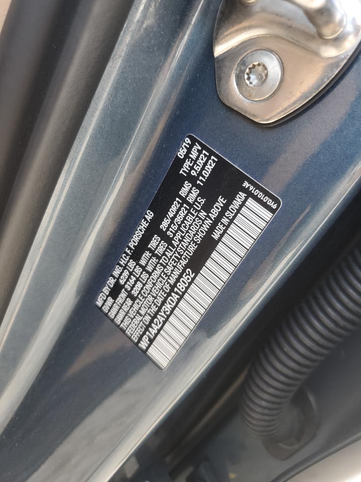 2019 Porsche Cayenne VIN: WP1AA2AY3KDA18052 Lot: 82165525