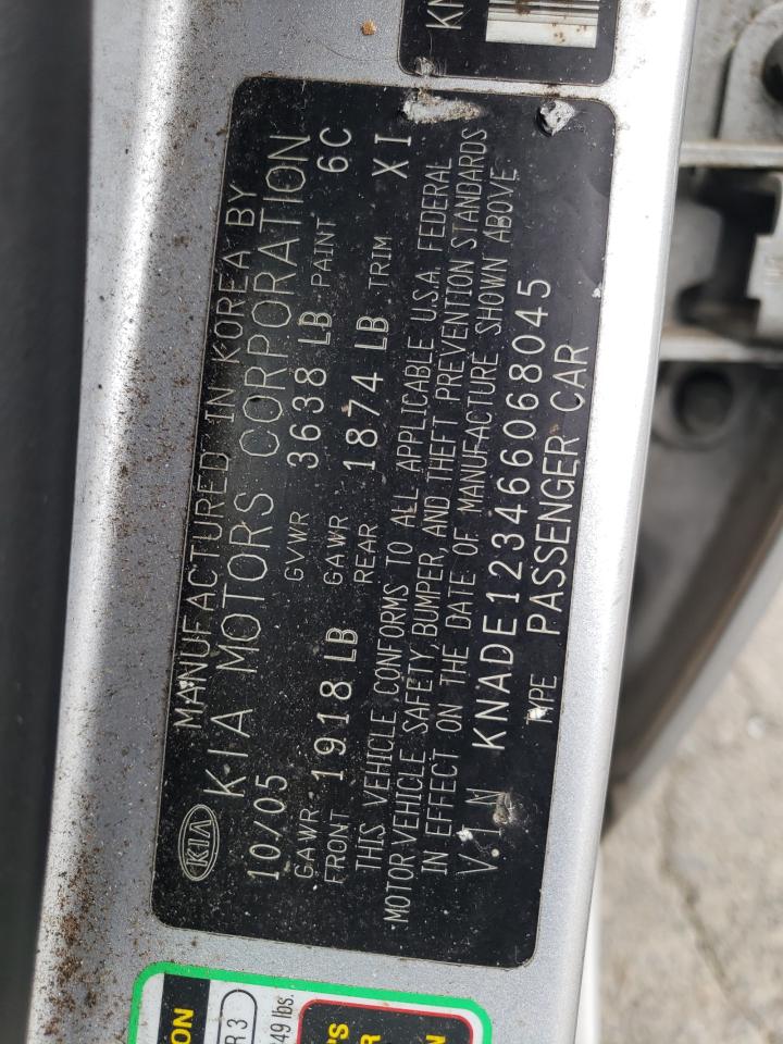 2006 Kia Rio VIN: KNADE123466068045 Lot: 71674595