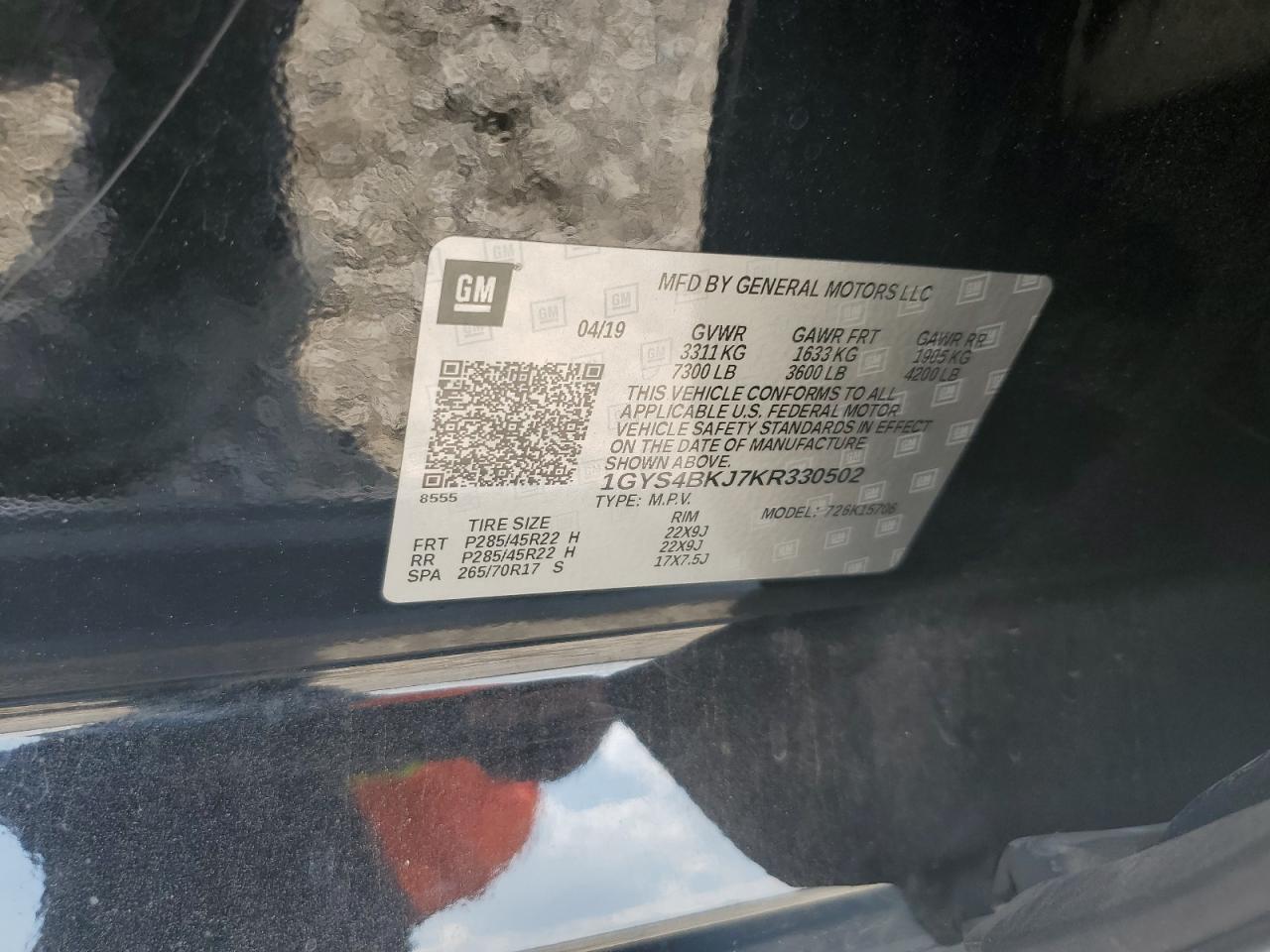 2019 Cadillac Escalade Luxury VIN: 1GYS4BKJ7KR330502 Lot: 81399135