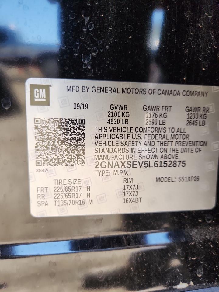 2020 Chevrolet Equinox Ls VIN: 2GNAXSEV5L6152875 Lot: 80279225