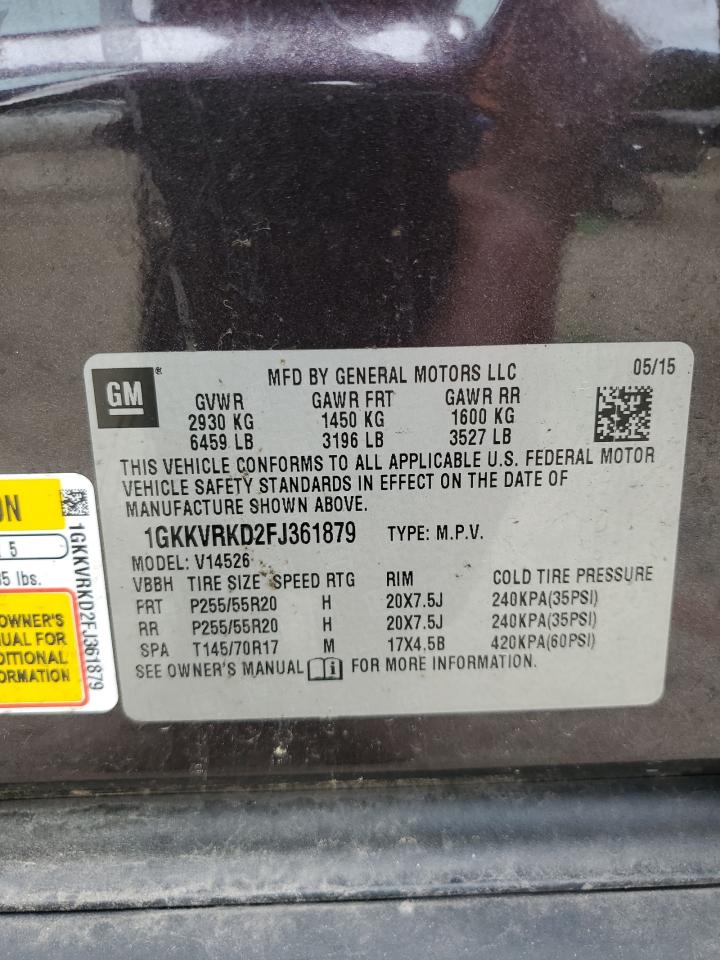 2015 GMC Acadia Slt-1 VIN: 1GKKVRKD2FJ361879 Lot: 71826575