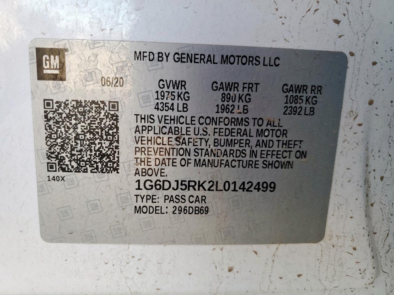 2020 Cadillac Ct4 Luxury VIN: 1G6DJ5RK2L0142499 Lot: 84014075