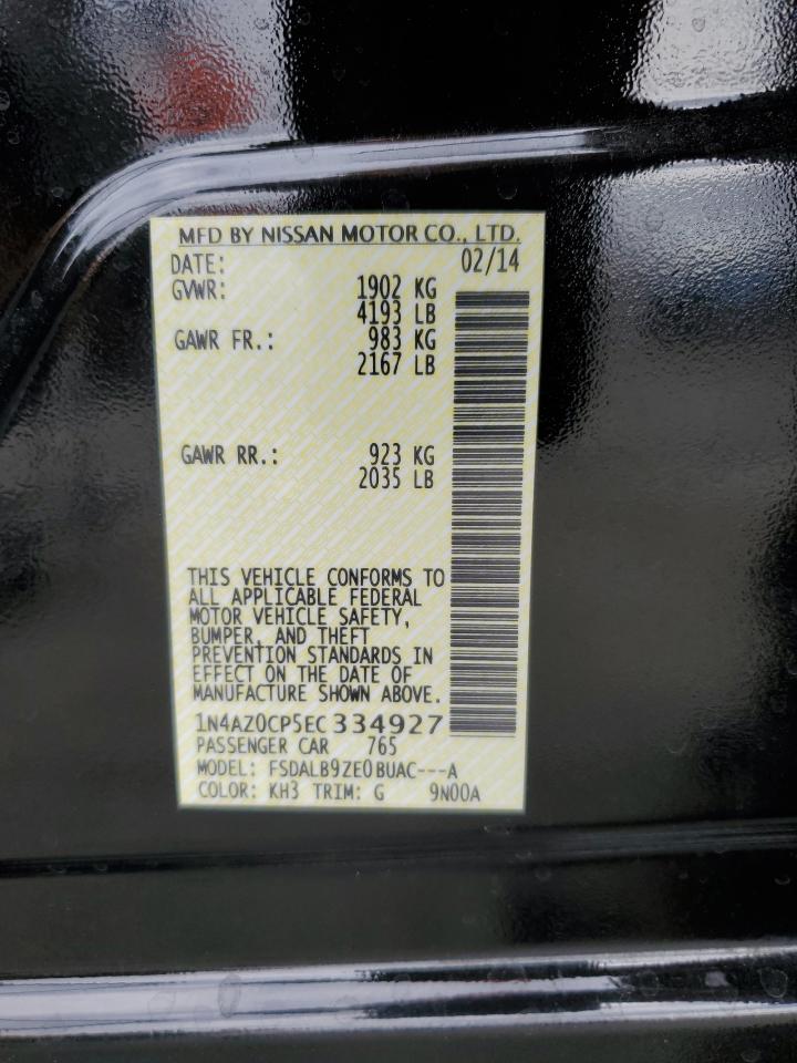 2014 Nissan Leaf S VIN: 1N4AZ0CP5EC334927 Lot: 82173495