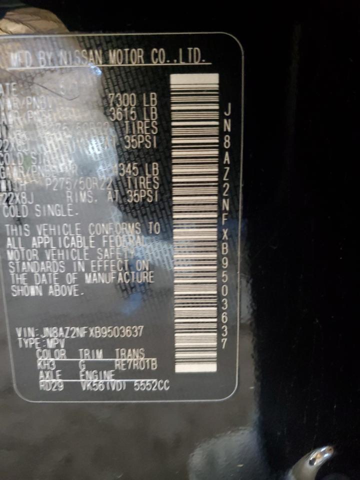 2011 Infiniti Qx56 VIN: JN8AZ2NFXB9503637 Lot: 84709575