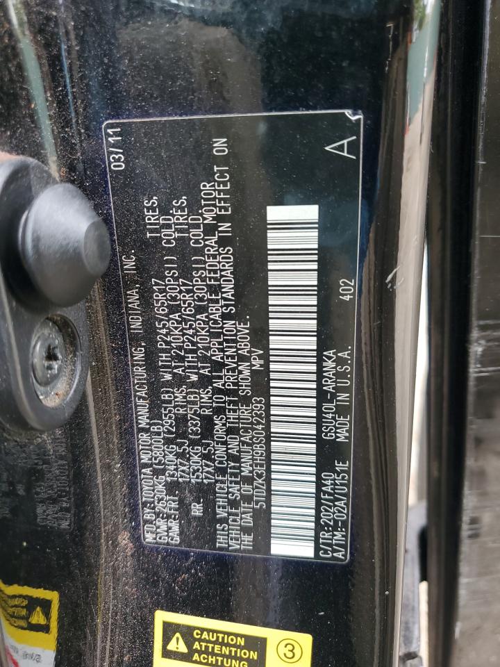 2011 Toyota Highlander Base VIN: 5TDZK3EH9BS042393 Lot: 81420255