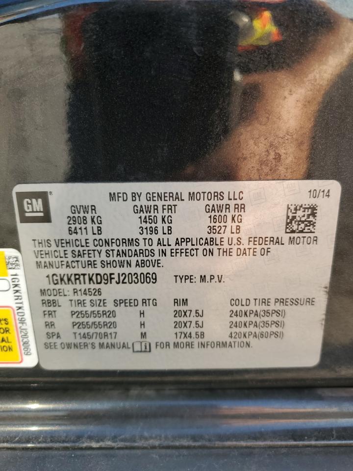 2015 GMC Acadia Denali VIN: 1GKKRTKD9FJ203069 Lot: 80917925