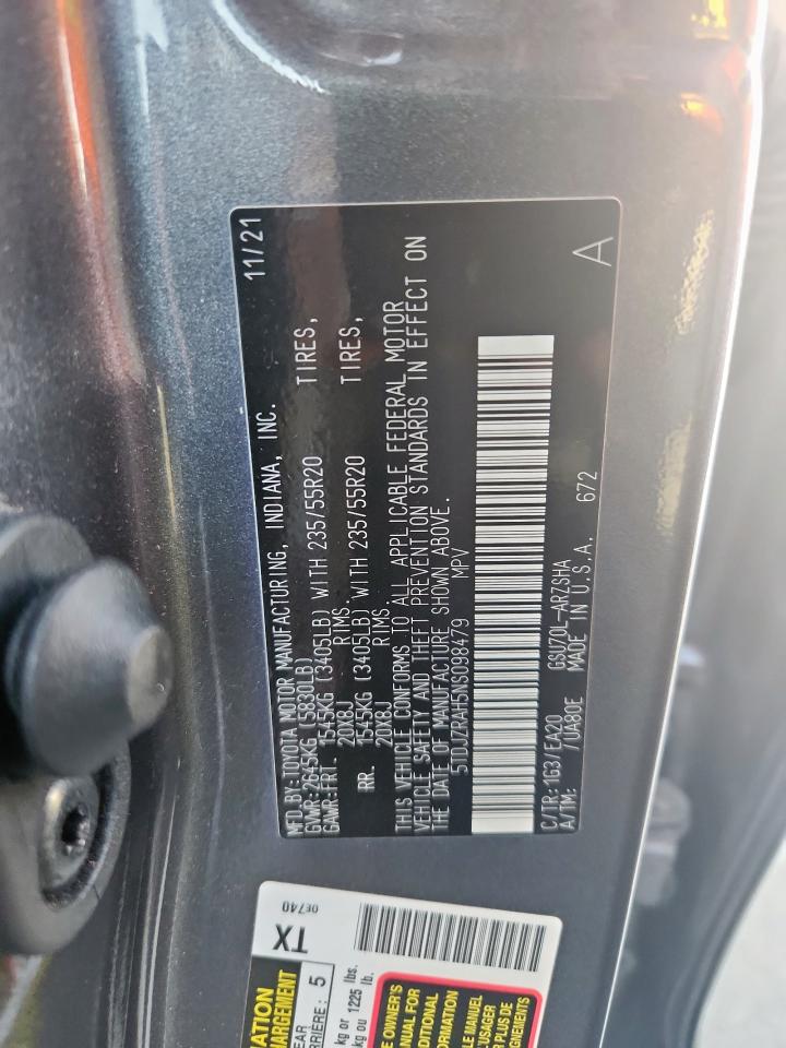 2022 Toyota Highlander Xse VIN: 5TDJZRAH5NS098479 Lot: 81637625