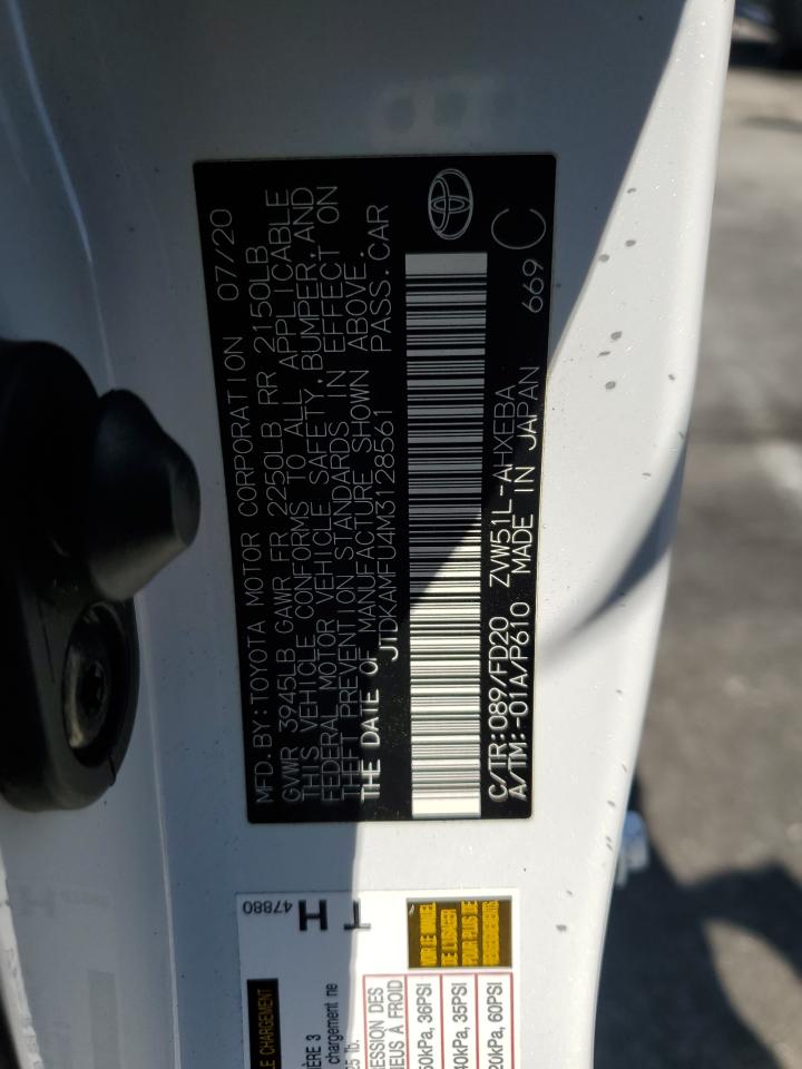 2021 Toyota Prius Special Edition VIN: JTDKAMFU4M3128561 Lot: 80208435