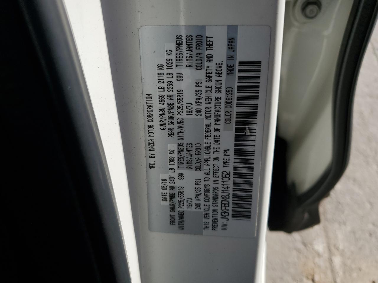 2018 Mazda Cx-5 Grand Touring VIN: JM3KFBDM8J1411052 Lot: 84227265